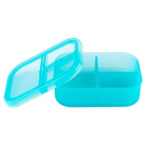 Siliconen bento box (3-vaks) - Blauw Jelly