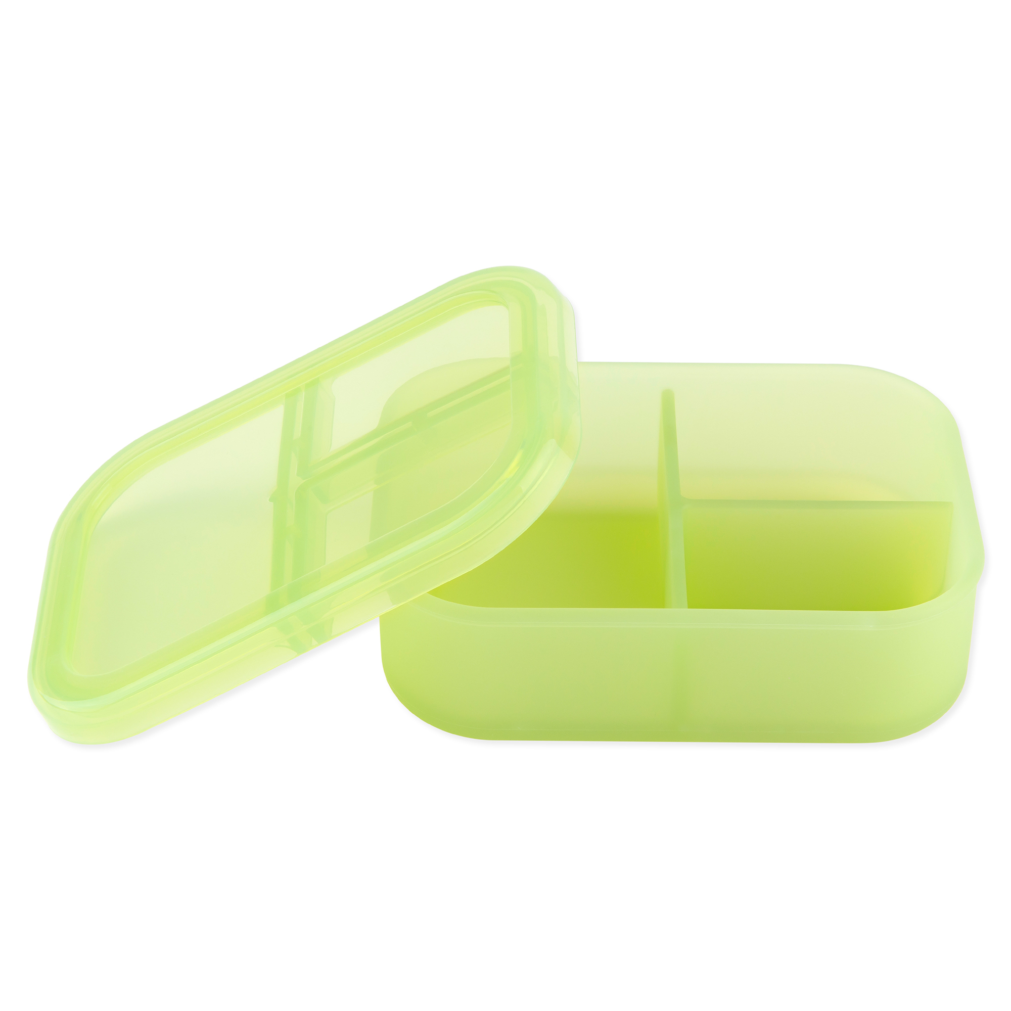 Siliconen bento box (3-vaks) - Groen Jelly