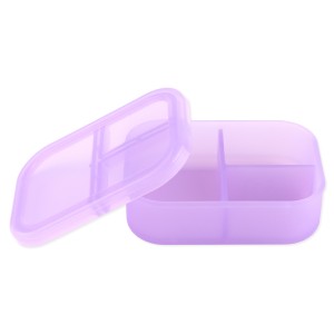 Fiambrera bento de silicona (3 apartados) - Morado Jelly