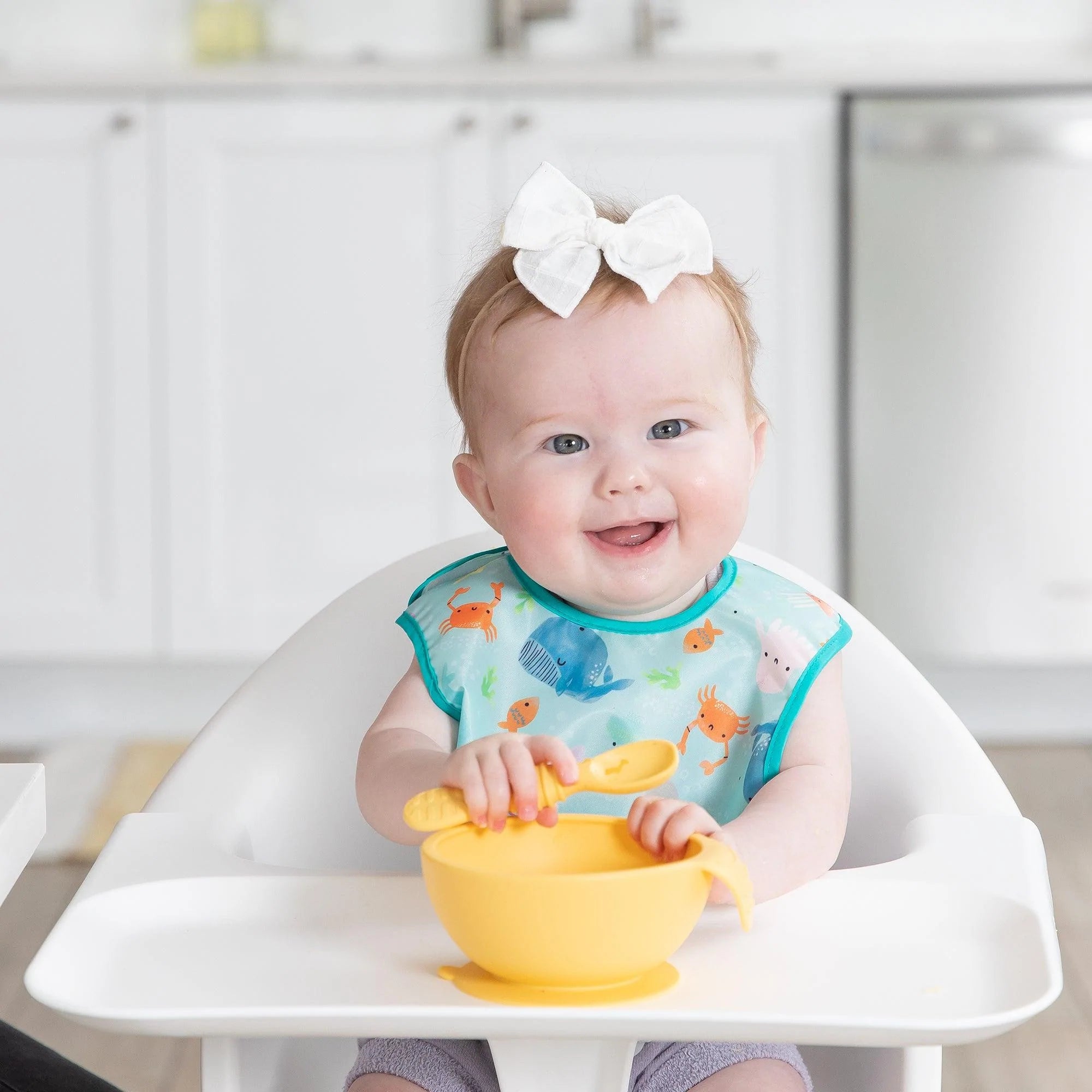 Starter bib (2 pack) - Ocean Life & Whale Tail