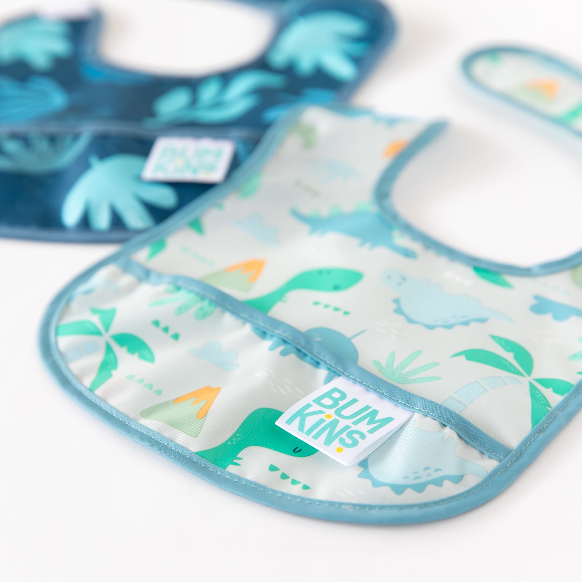Starter Bib (2 pack) - Dinosaurs & Blue Tropic