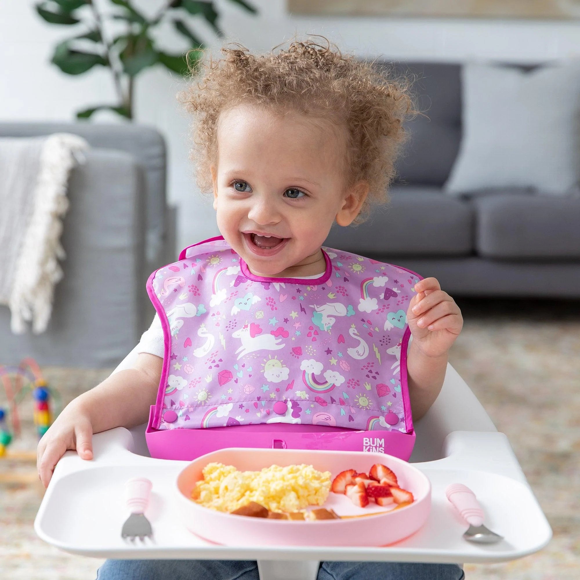 Swap pocket bib - Unicorns & Rainbows