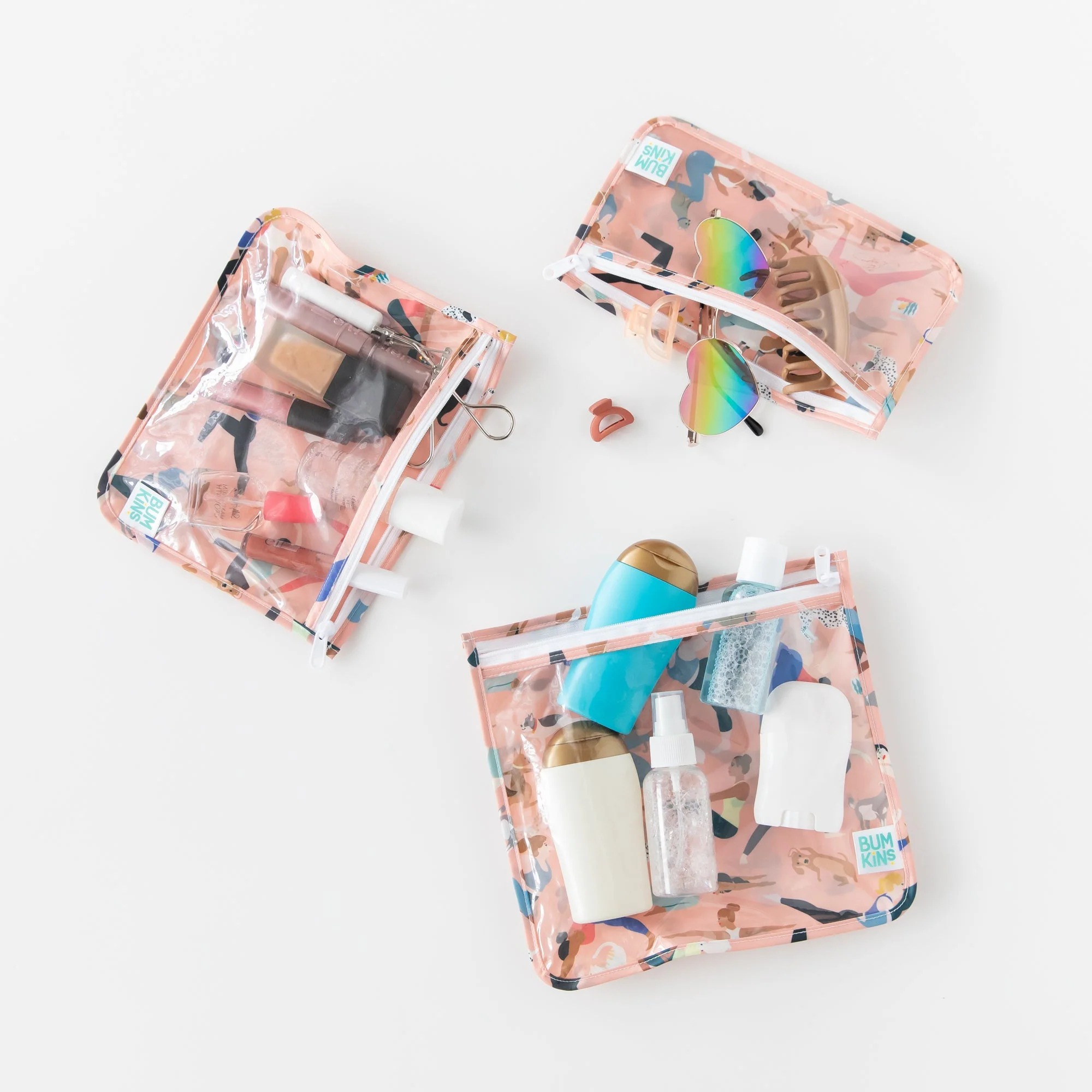 Reisebeutel mit durchsichtigem Fenster (3er-Pack) - Yoga Pals