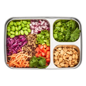 Divided Rectangle Food-Storage Container - 3 Compartment