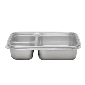Divided Rectangle Food-Storage Container - 3 Compartment