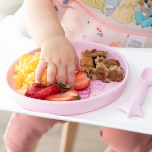 Silicone Plate + Spoon Set - Disney Princess - Pink