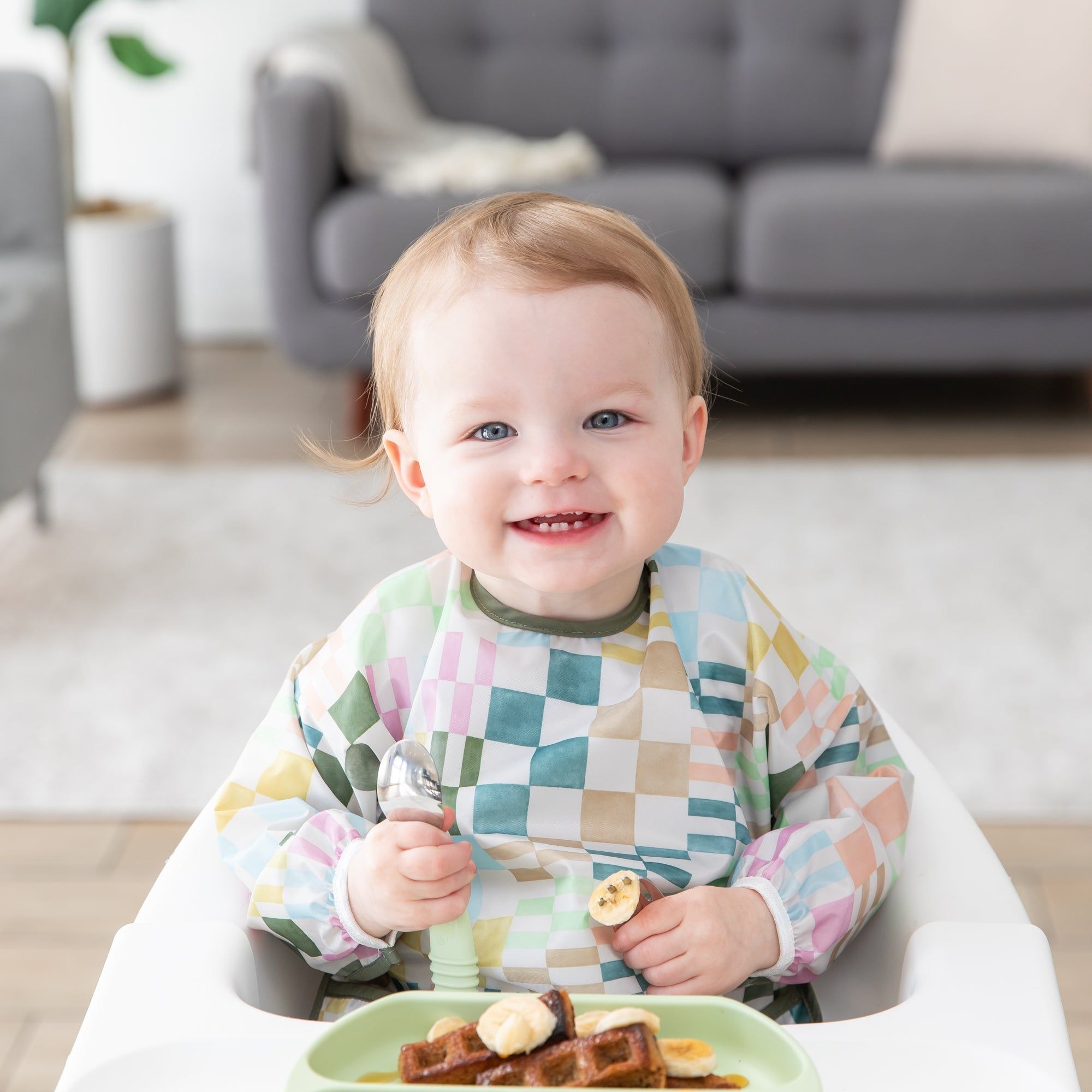 Sleeved Bib - Motley Check