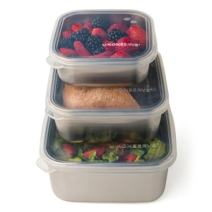 Square Food Storage Containers - Nesting Trio (Set of 3) - Transparant
