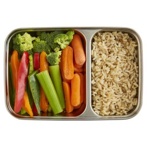 Rechthoekige voedselcontainer - 2 vaks - Island Teal