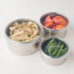 Ronde voedselcontainers - nesting trio (set van 3) - Transparant