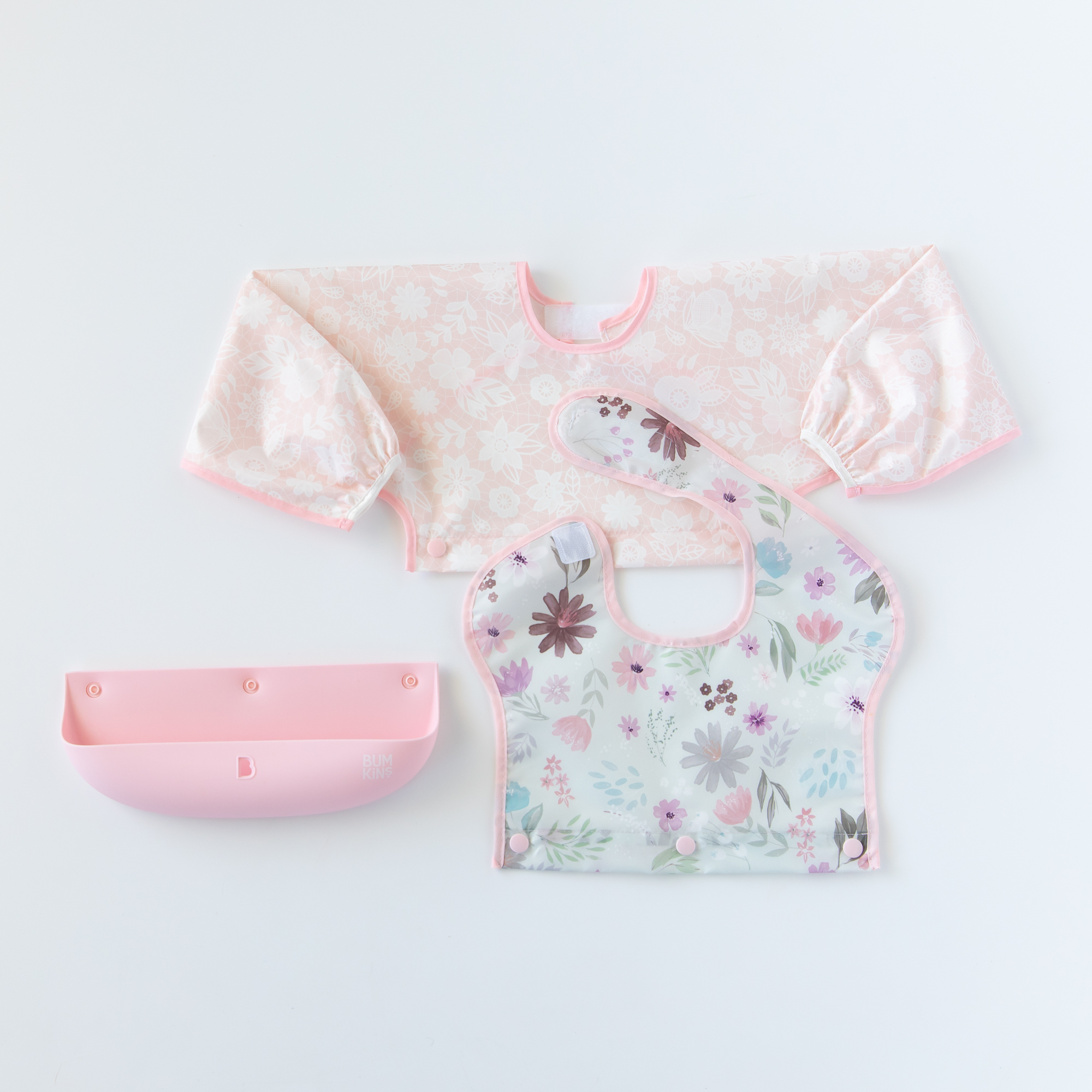 Gris Floral & Rose Dentelle