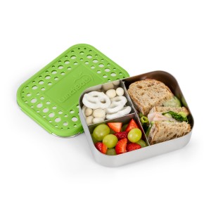 Medium Trio - 3-compartiments Boîte à Bento en Acier Inoxydable - Vert