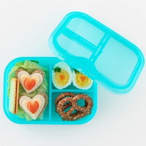 Siliconen bento box (3-vaks) - Blauw Jelly