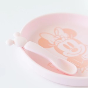Silicone Plate + Spoon Set - Disney Minnie Mouse - Pink