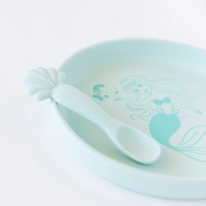 Juego de plato de silicona + cuchara - Disney Princess Ariel
