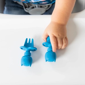 Deuxième chance (sans emballage d'origine) - Chewtensils® ustensiles en silicone - Batman - Bleu