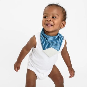 Bandana Teether Bib - Navy Stripes