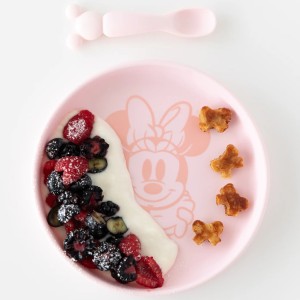 Silicone Plate + Spoon Set - Disney Minnie Mouse - Pink