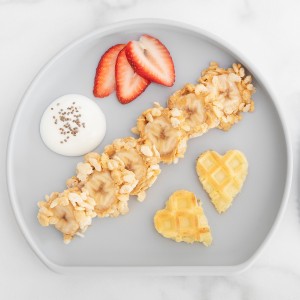 Silikonteller mit Saugnapf - Grau