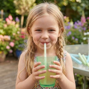 Reusable Platinum Silicone Straws (6 pack) - Aqua