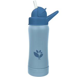 Botellas con popote de plástico vegetal