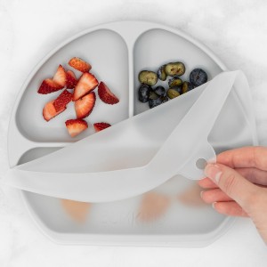 Plats à Ventouse en Silicone avec Couvercle (3 compartiments)