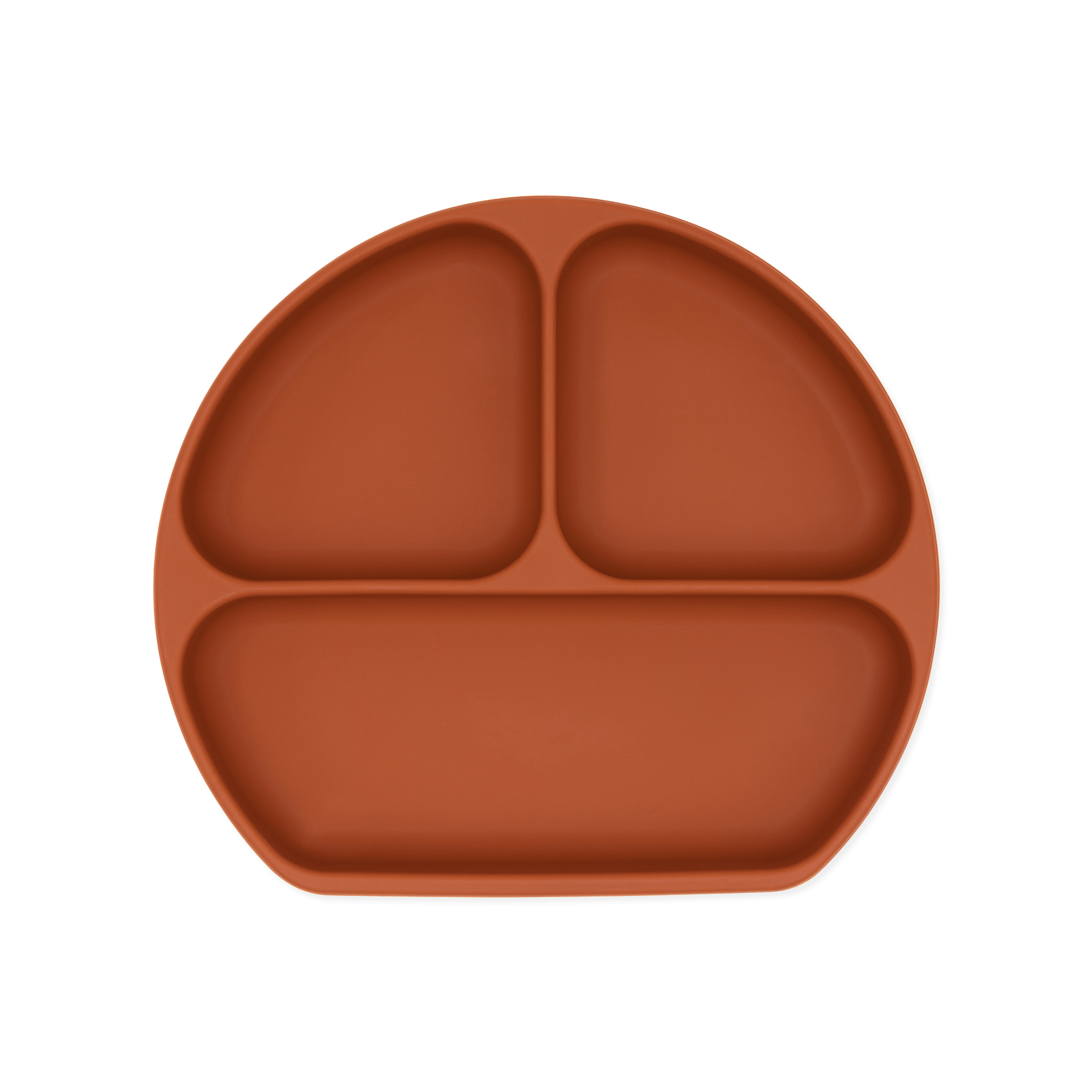 Silikonteller mit Saugnapf (3 Fächer) - Clay