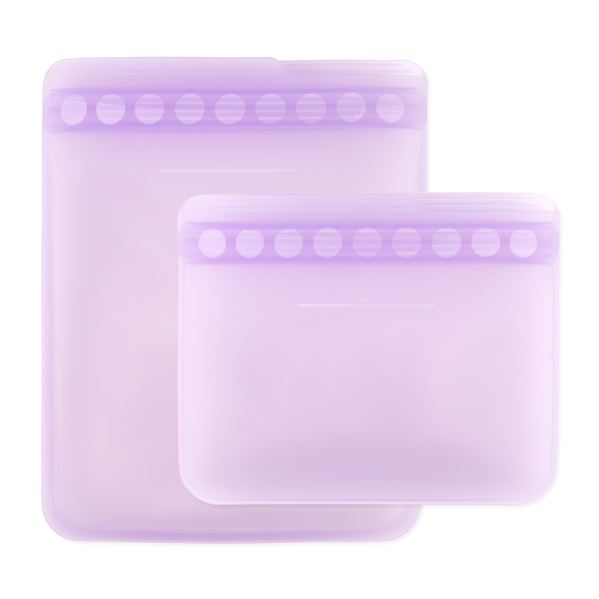 Silicone flat reusable bags (2 pack) - Purple Jelly