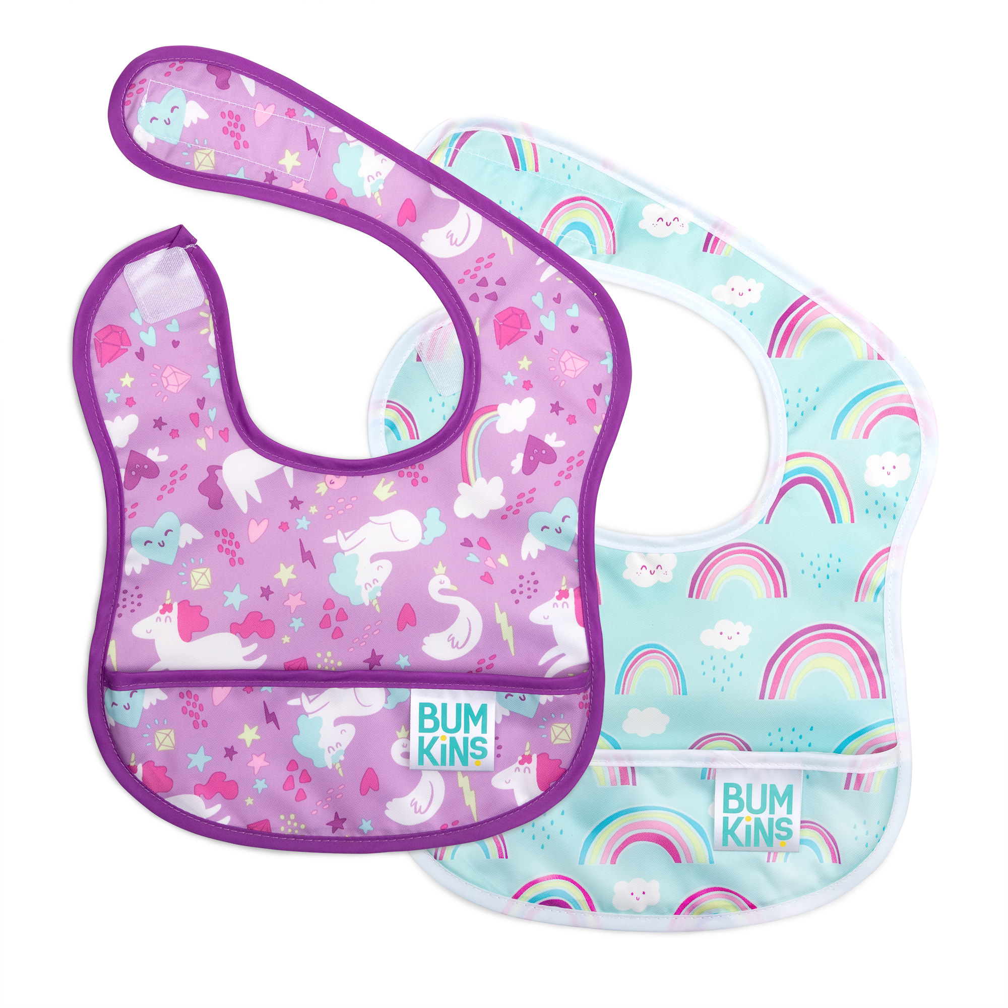 Starter bib (2 pack) - Rainbows & Unicorns