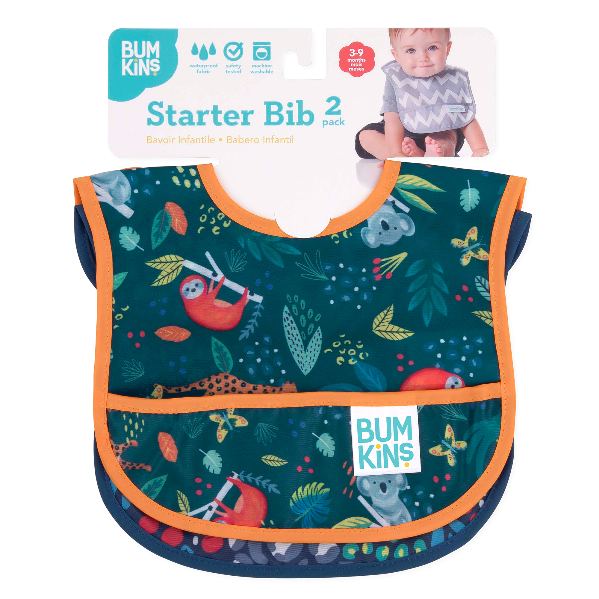 Starter bib (2 pack) - Jungle & Animal Prints