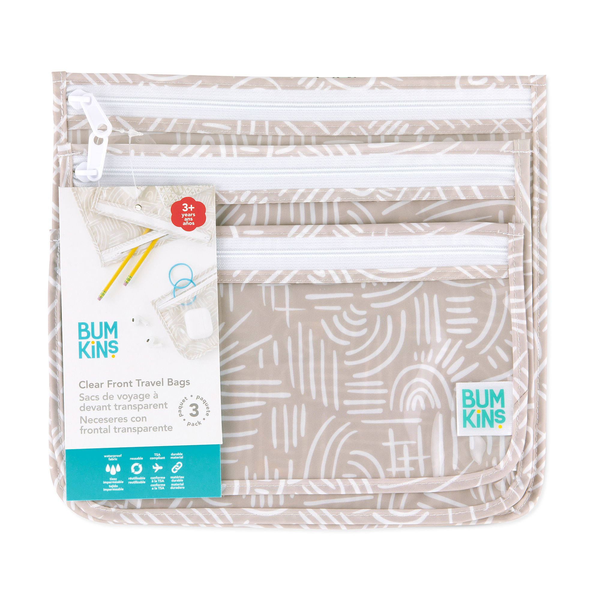 Clear travel bag (3 pack) - Wander