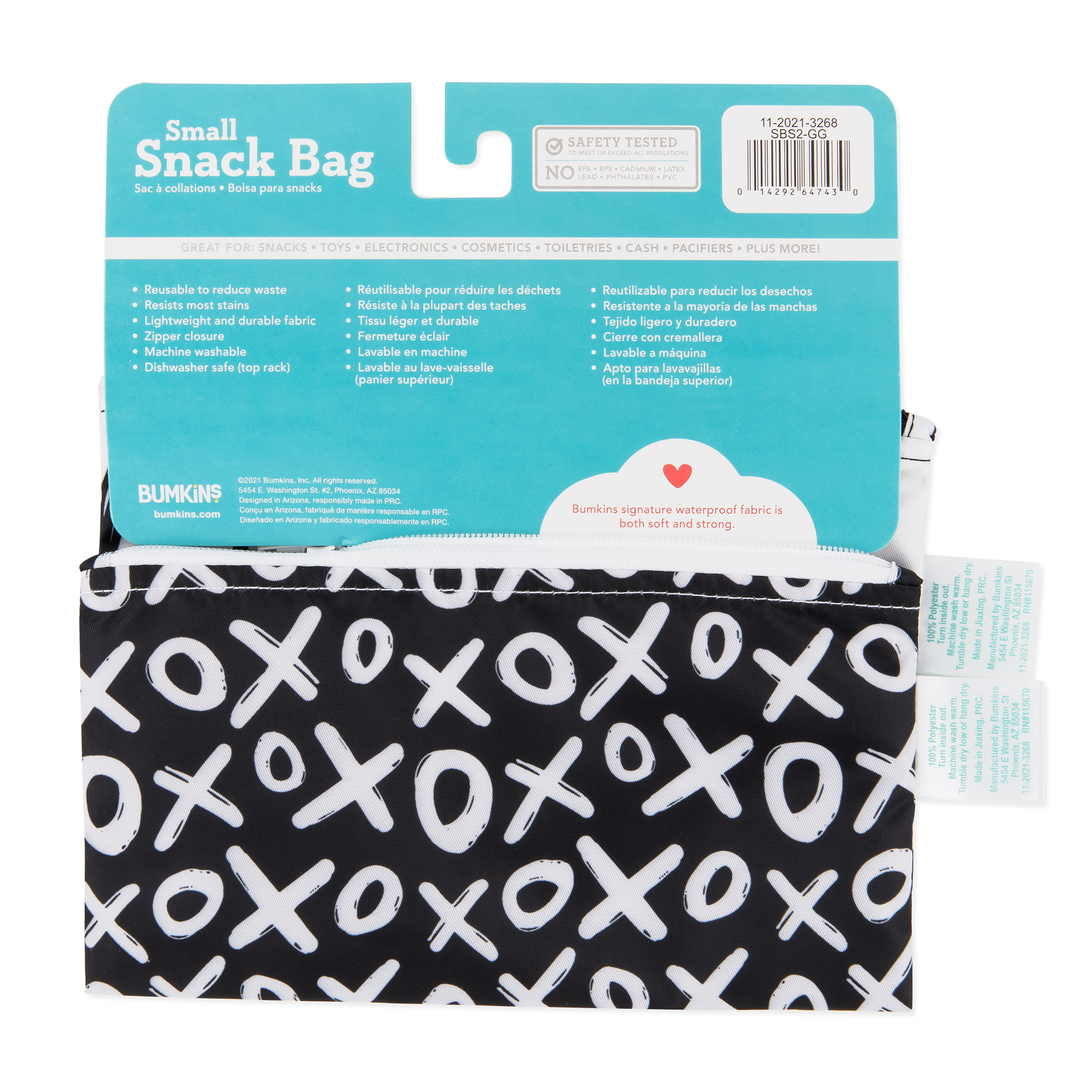 Reusable Snack Bag - Small (2 pack) - XOXO & Hearts