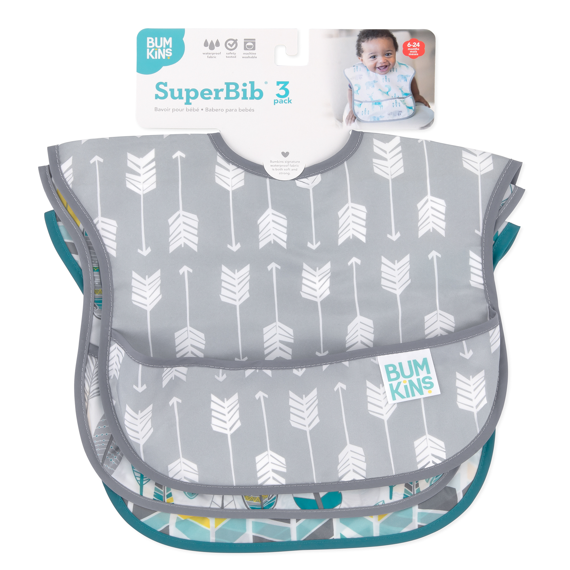 SuperBib® (3 pack) - Feathers, Arrow, Quill