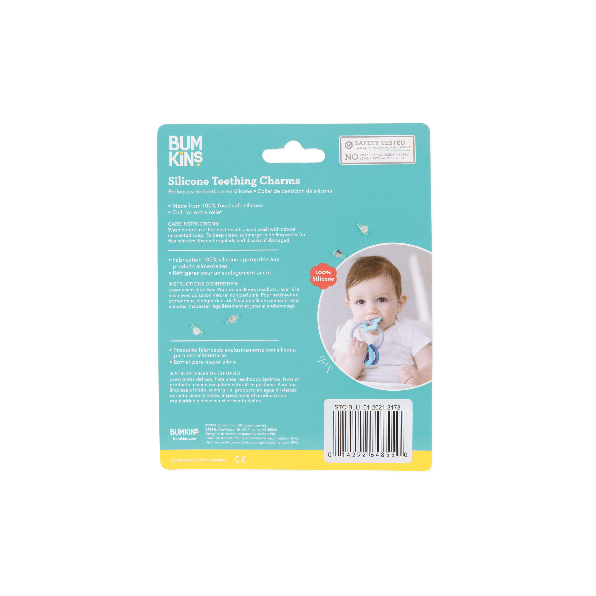 Collar de dentición de silicona - Azul