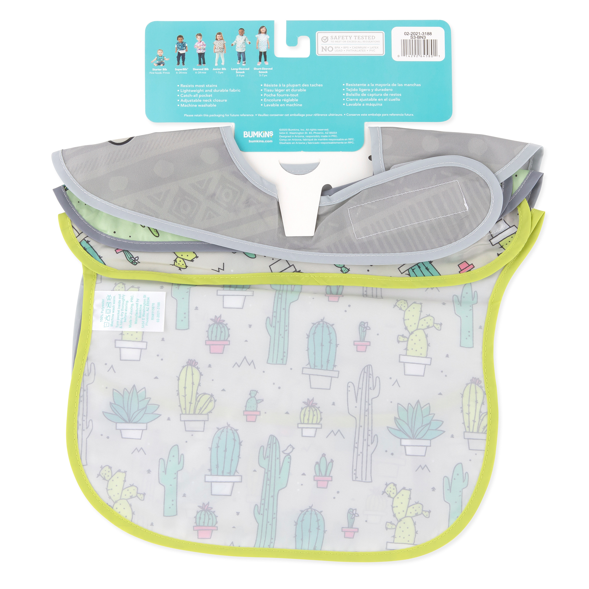 SuperBib® Babero para bebés (3 paquete) - No Prob-Llama, Llamas, Cacti