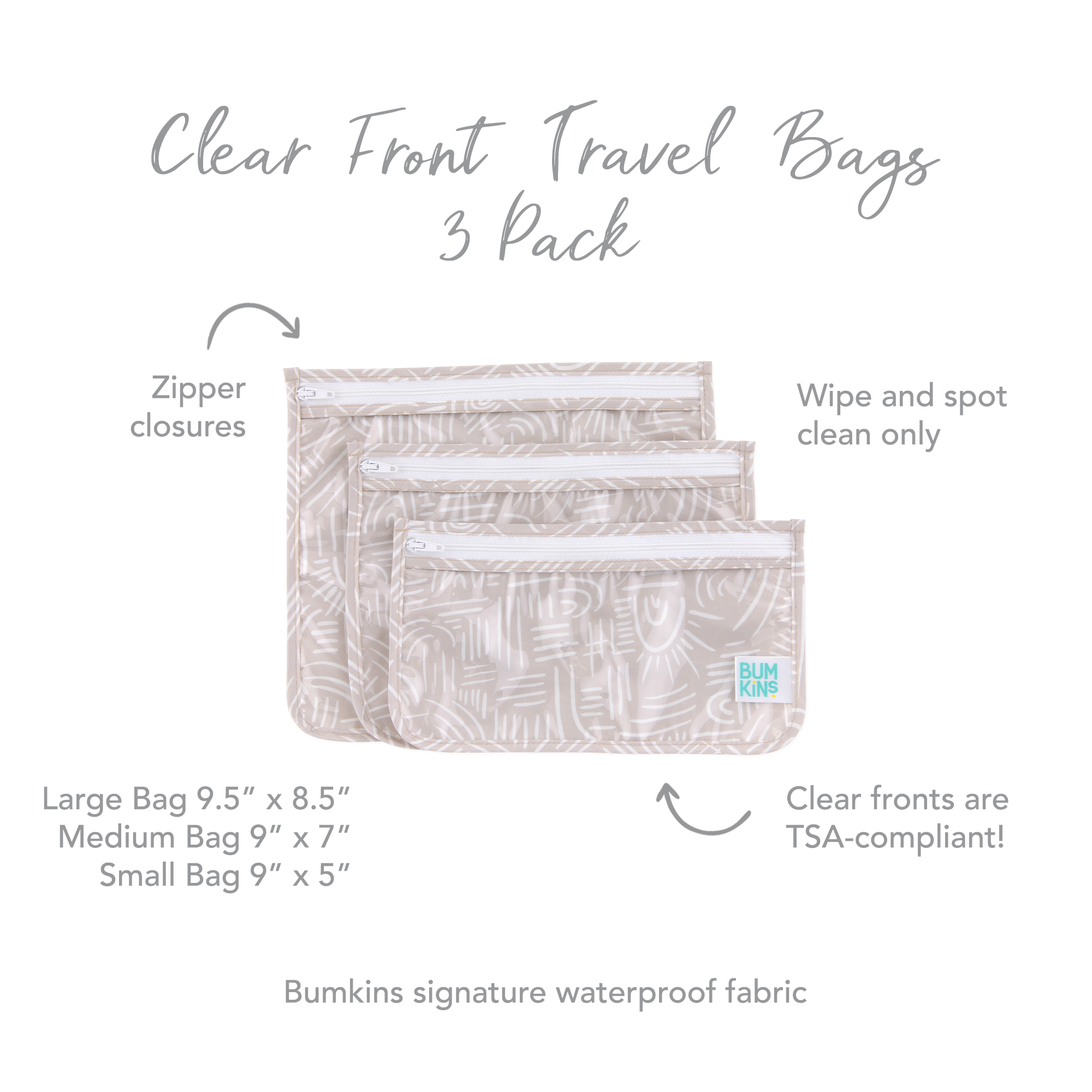 Clear travel bag (3 pack) - Wander