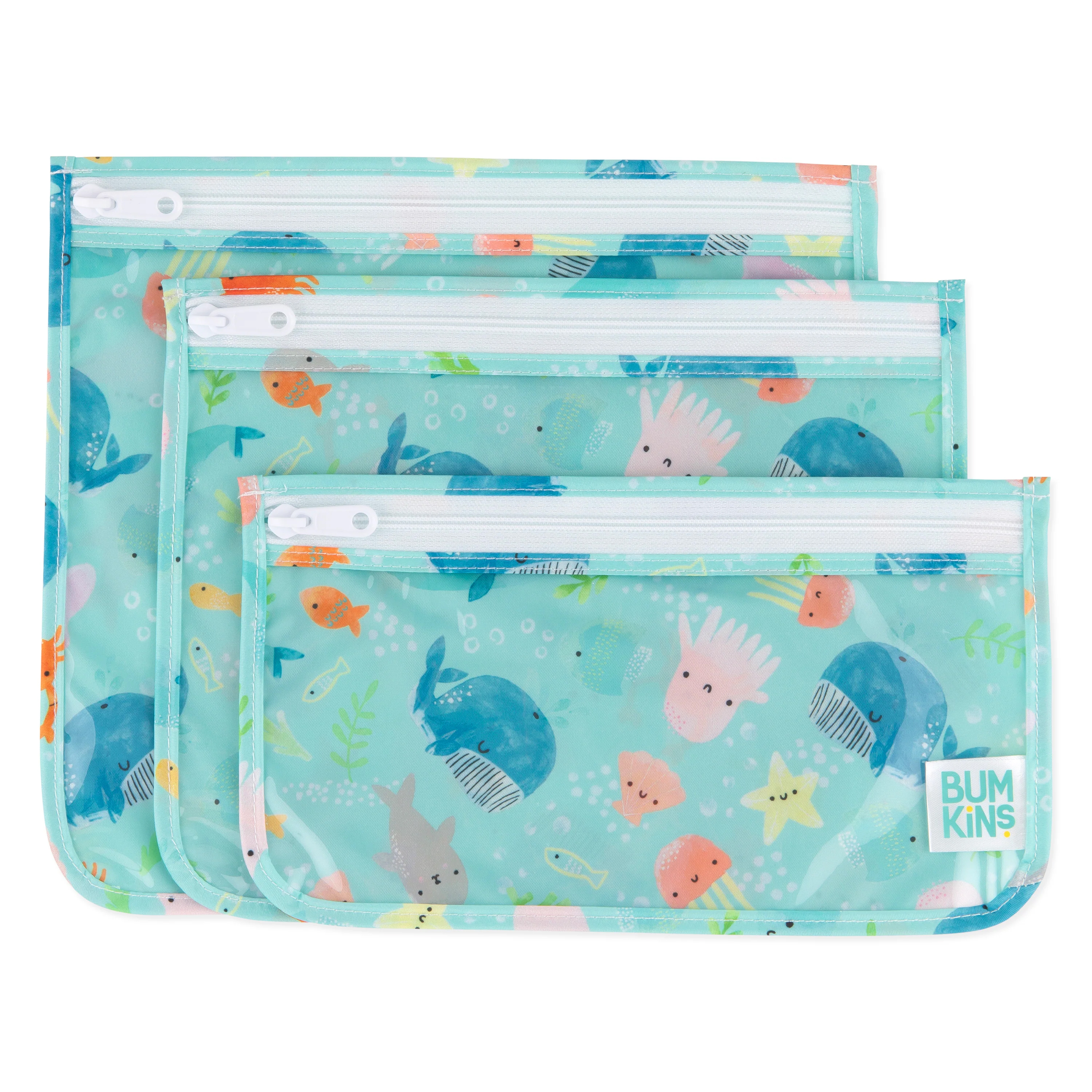 Clear travel bag (3 pack) - Ocean Life