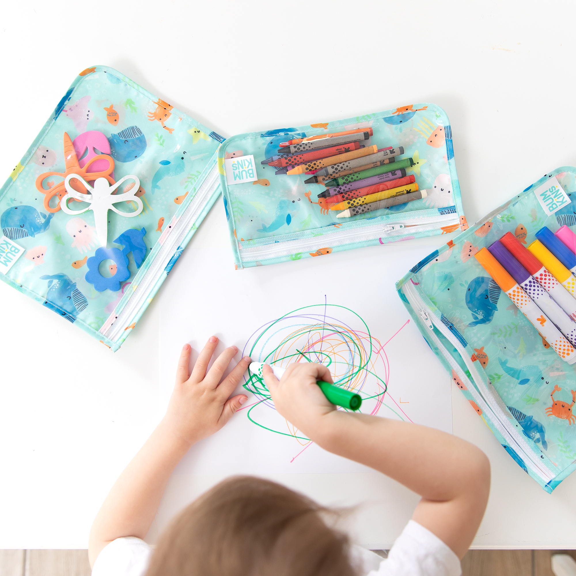 Clear travel bag (3 pack) - Ocean Life