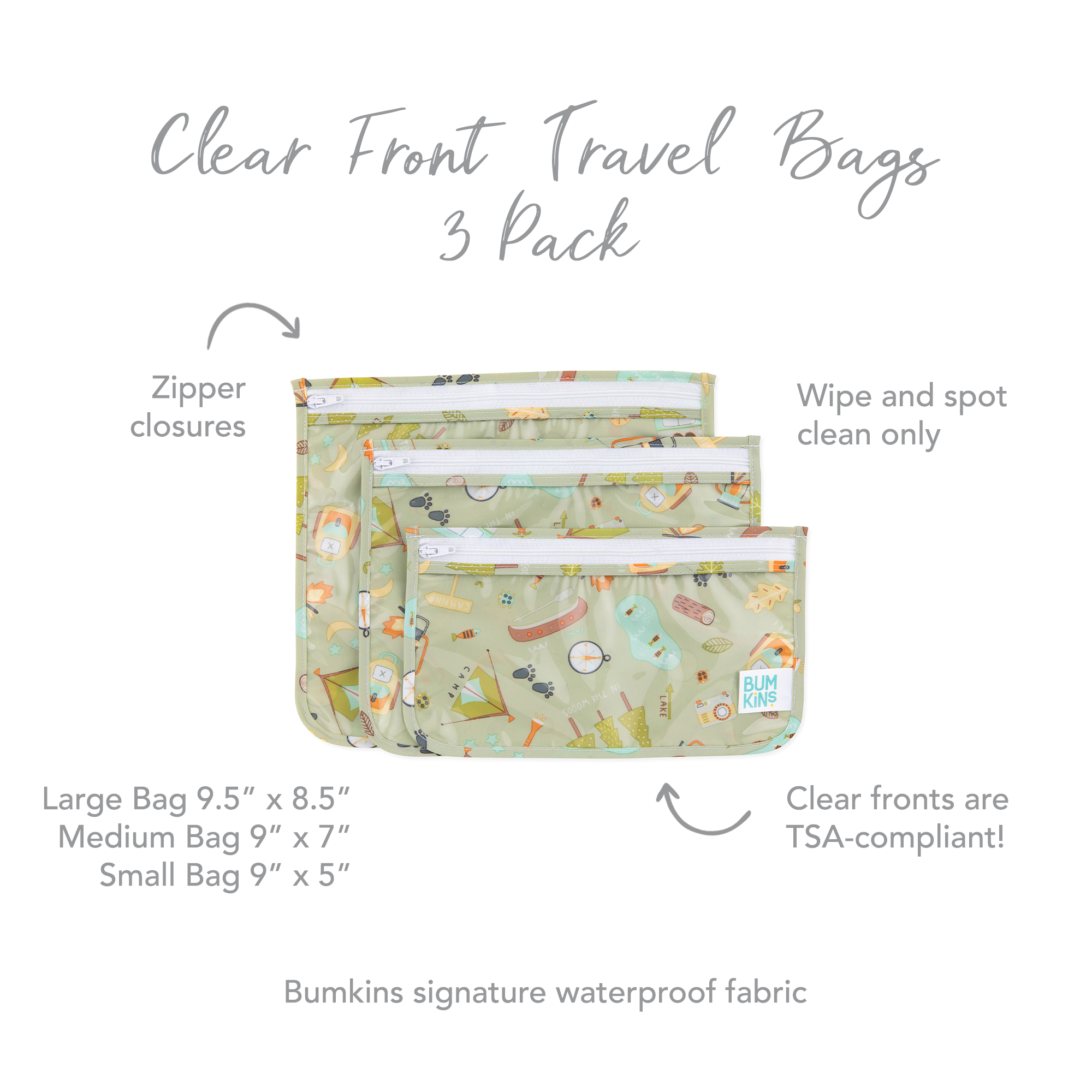 Clear Travel Bag (3 pack) - Camp Gear