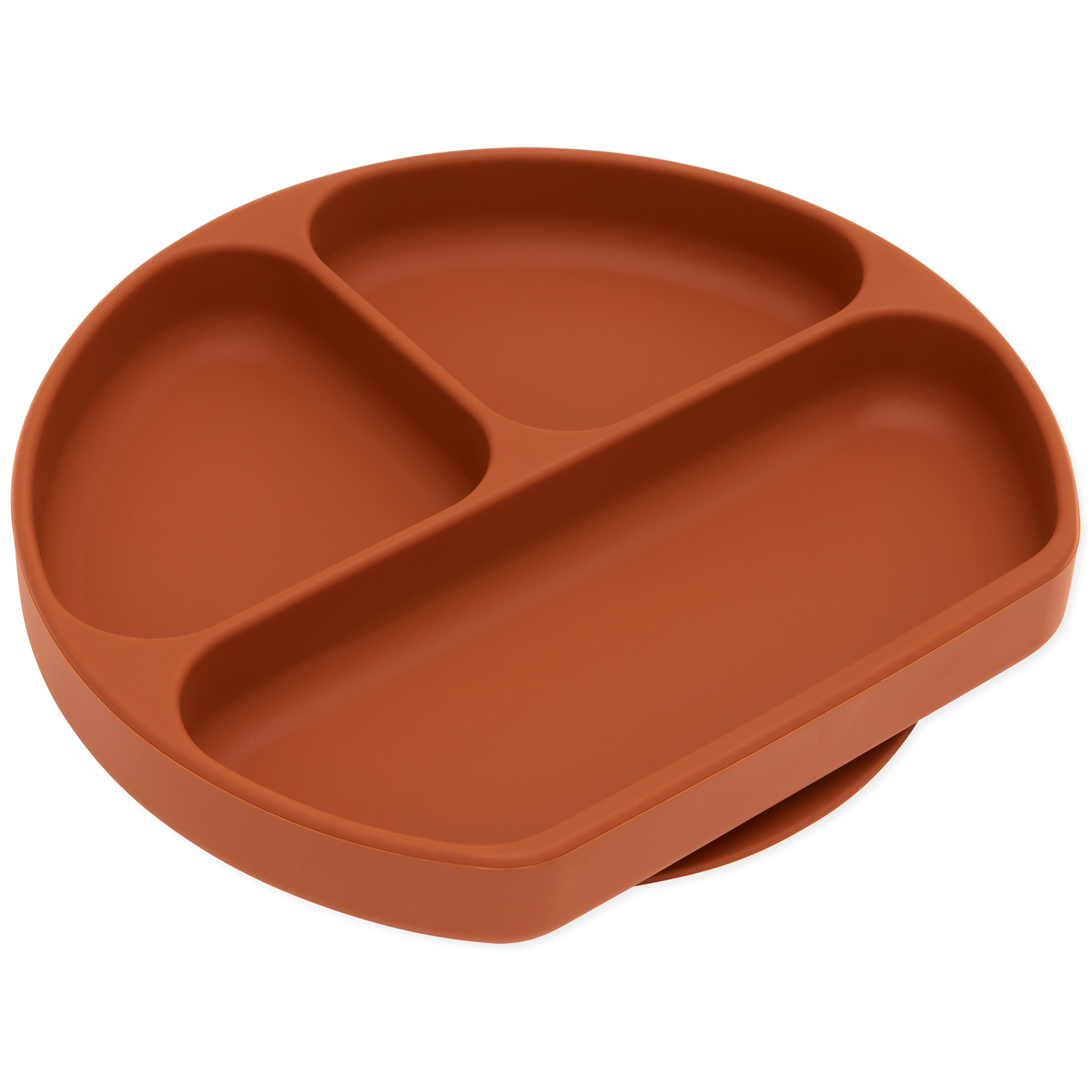 Silikonteller mit Saugnapf (3 Fächer) - Clay