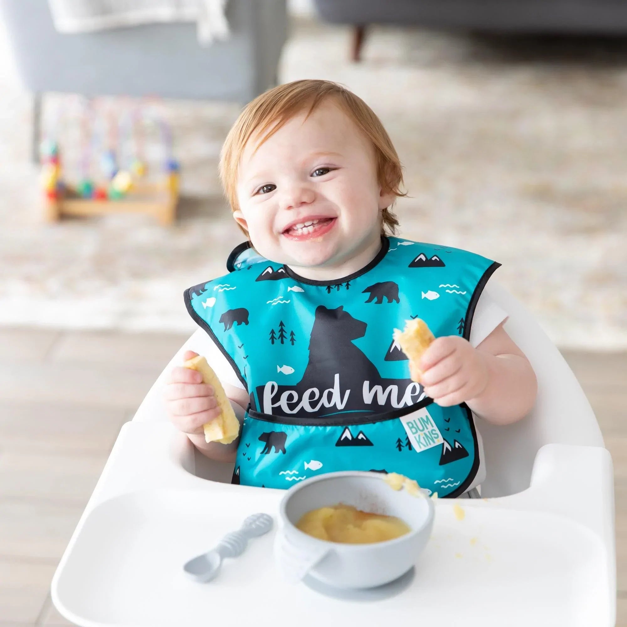 SuperBib® - 6-24 months (3 pack) - Feed Me Bear, Wildlife, Outdoors