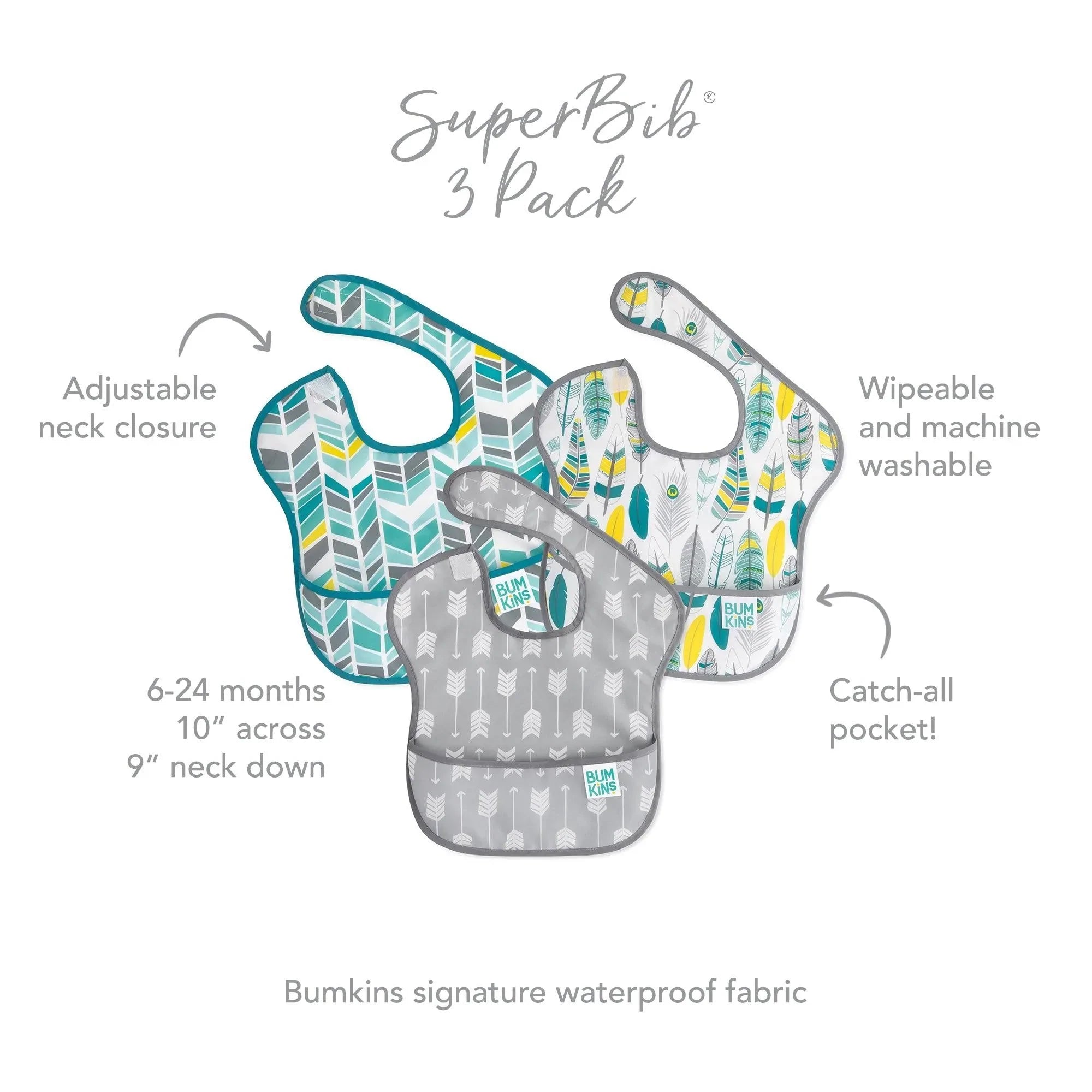 SuperBib® (3 pack) - Feathers, Arrow, Quill