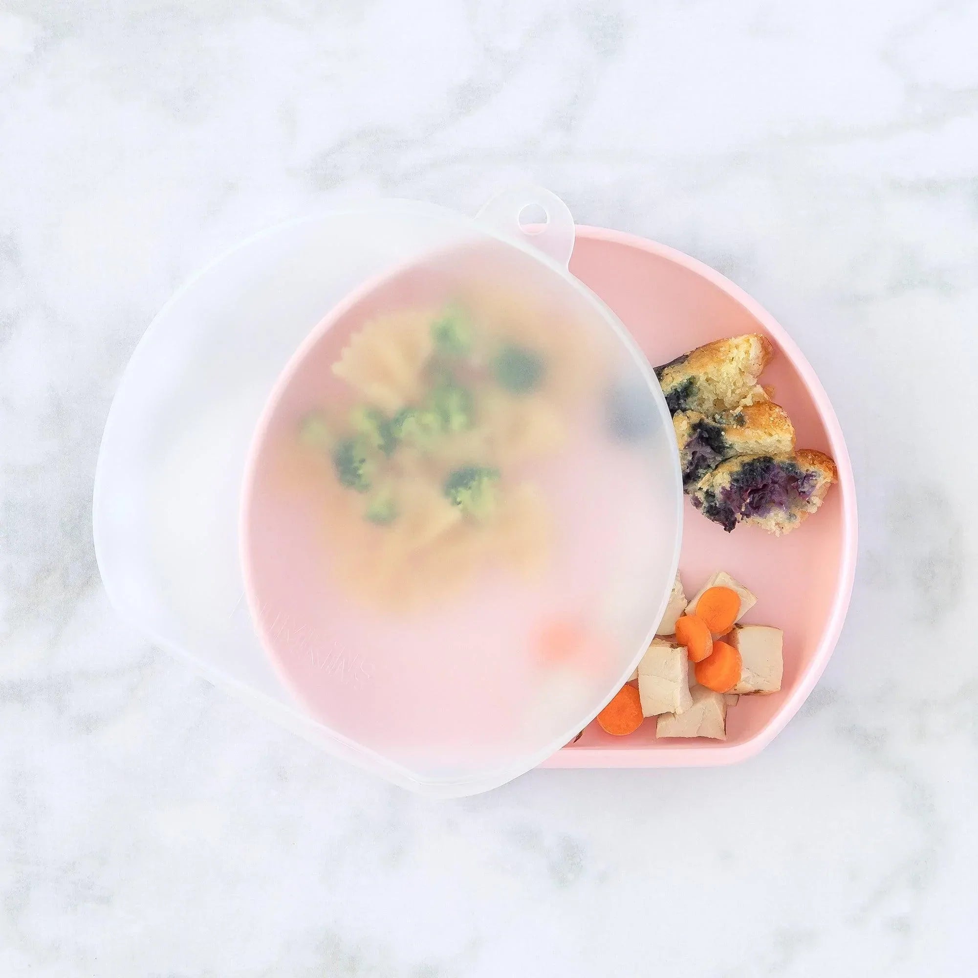 Silicone stretch lid for grip dish 3 section, grip plate - Clear