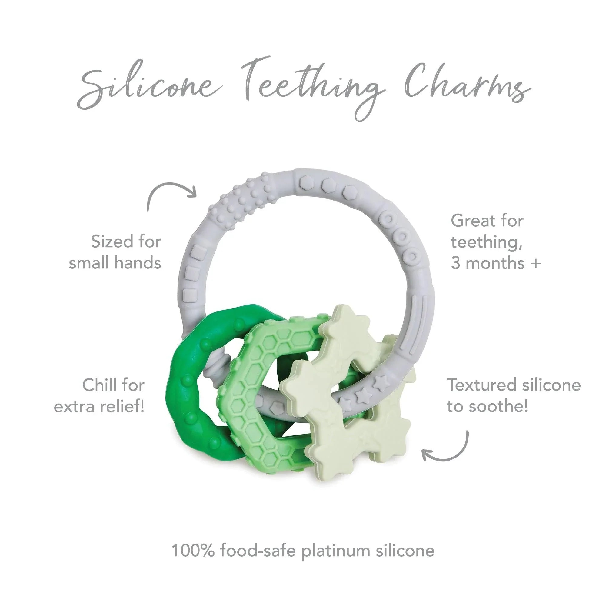 Silicone teething charms - Green
