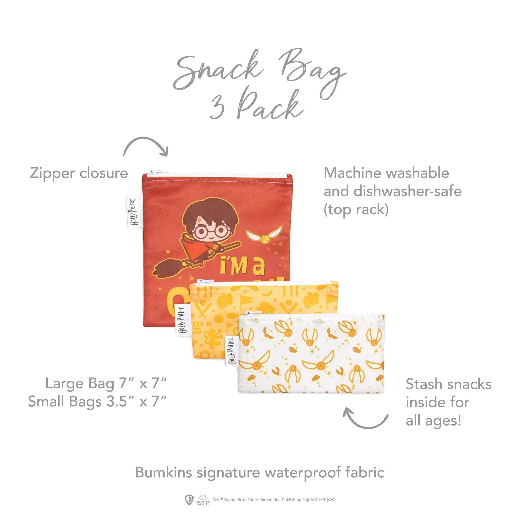 Reusable Snack Bag (3 pack) - Harry Potter - Quidditch