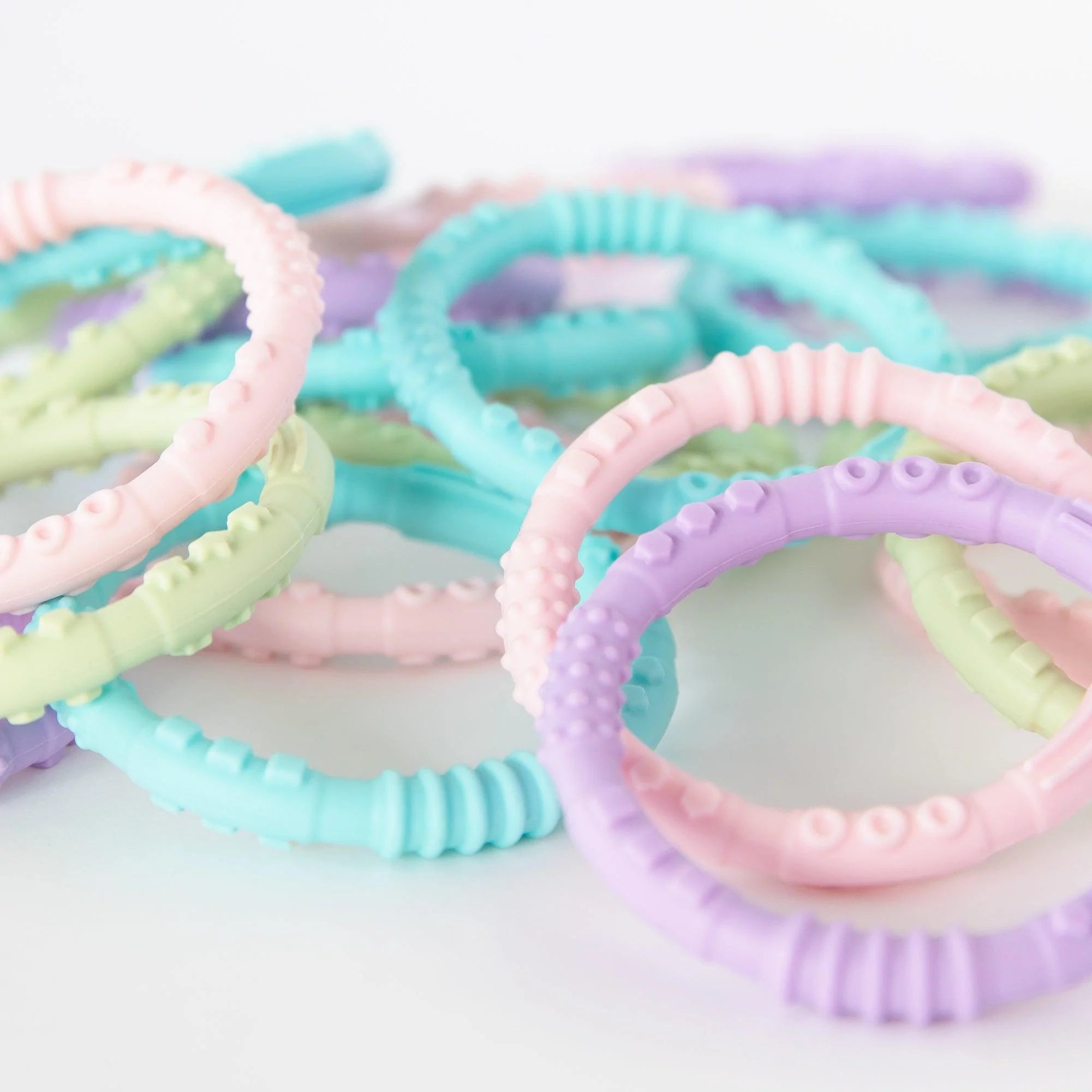 Silicone Teething Rings (4 pack) - Spring