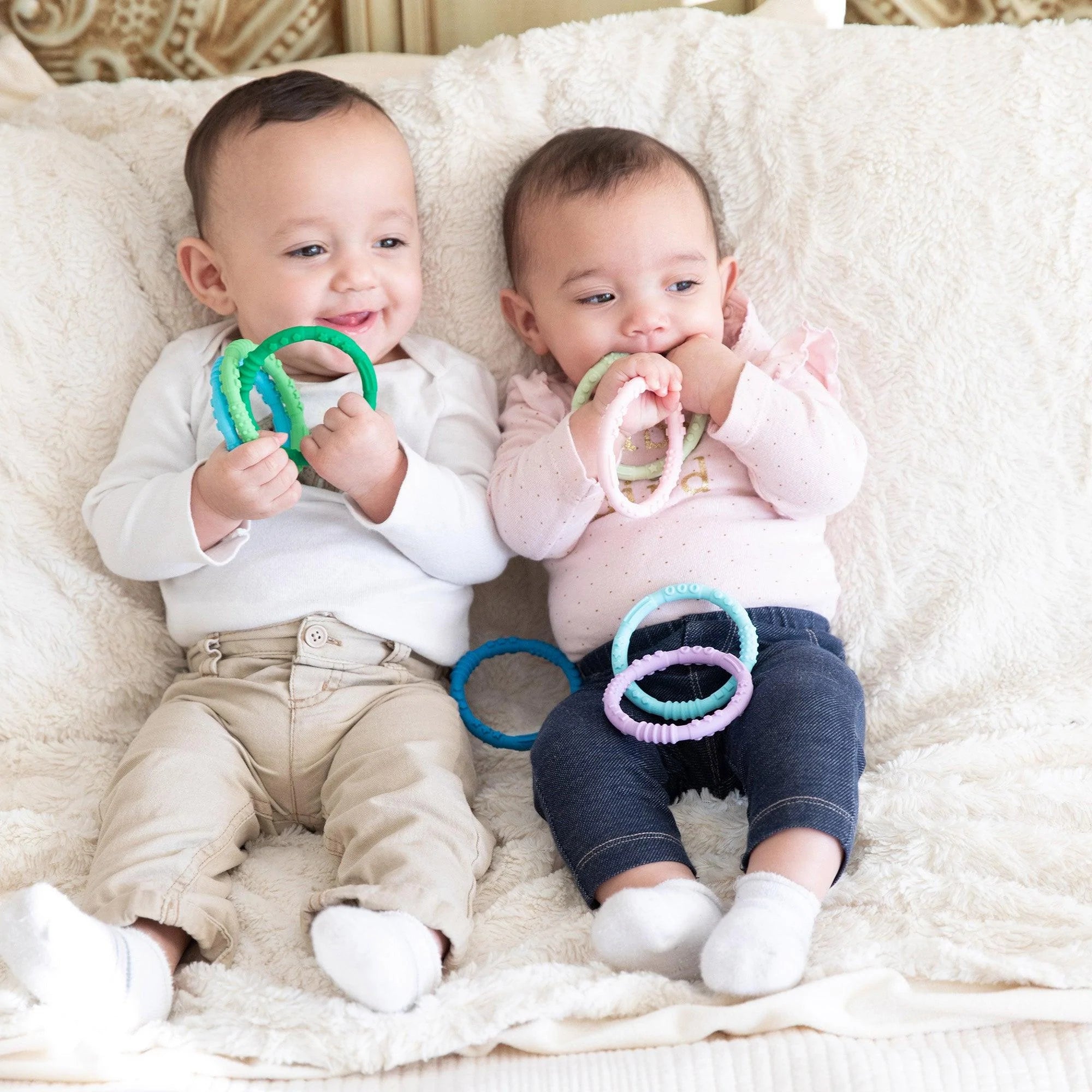 Silicone Teething Rings (4 pack) - Spring