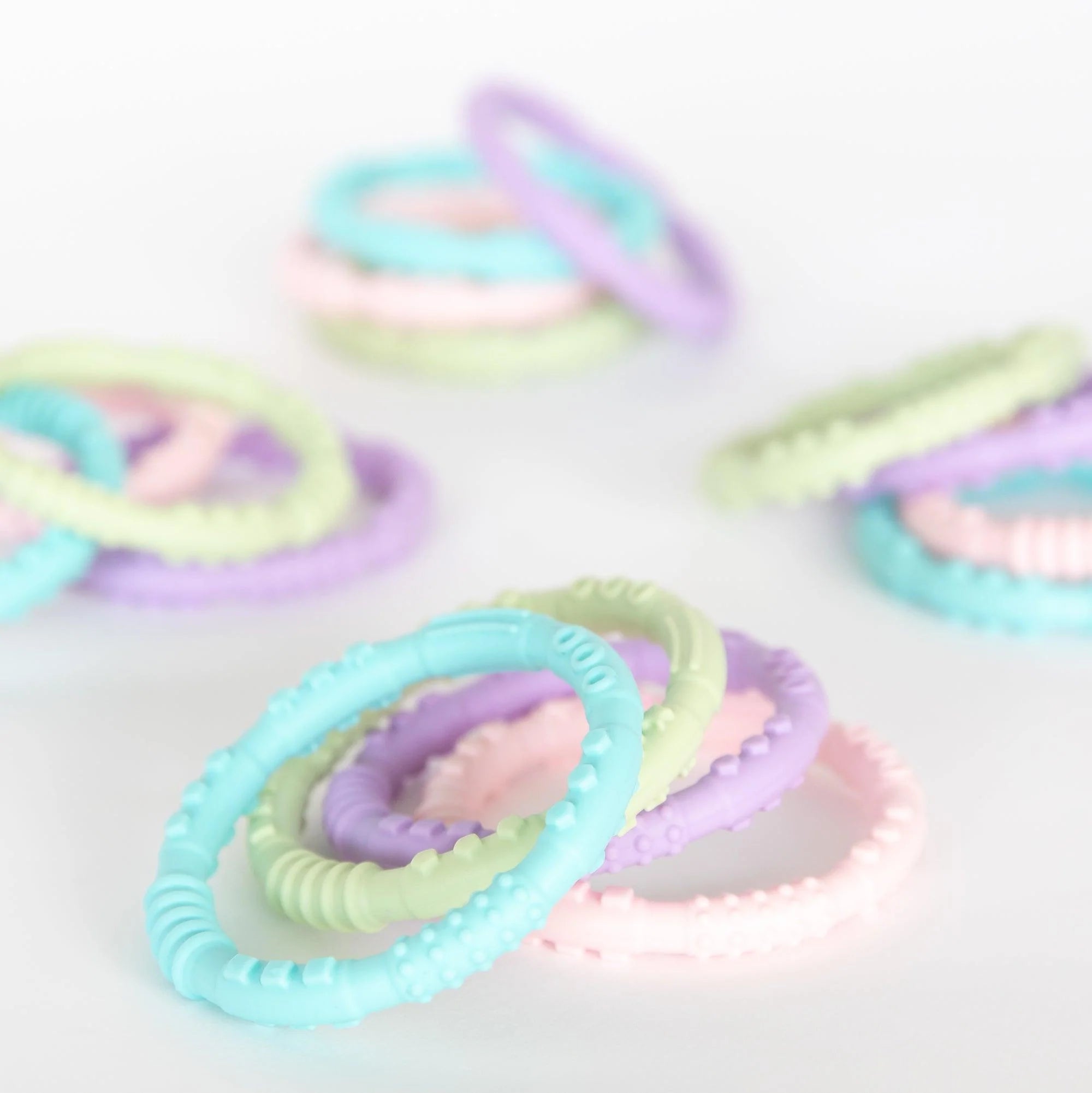 Silicone Teething Rings (4 pack) - Spring