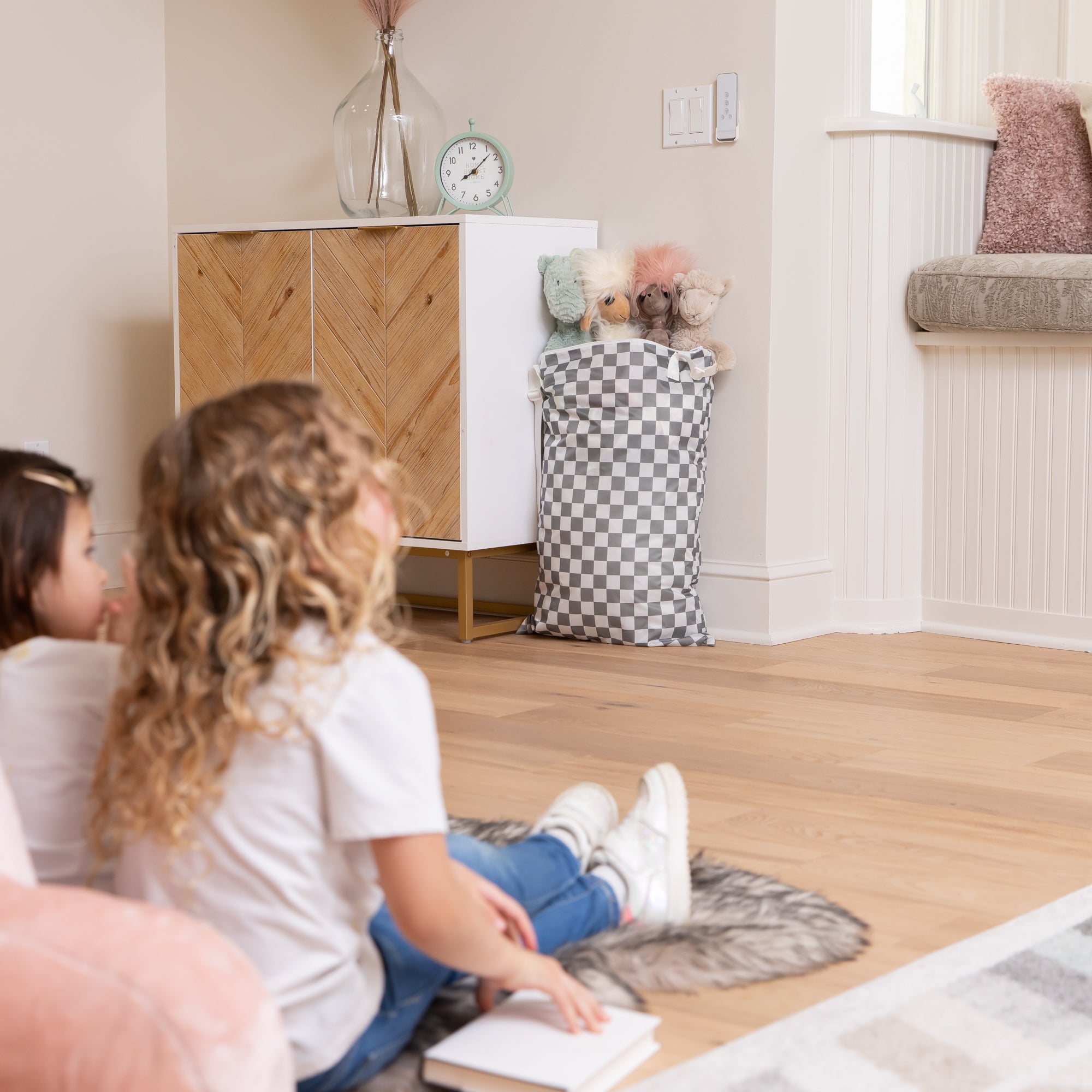 Extra large wet bag - Charcoal Check