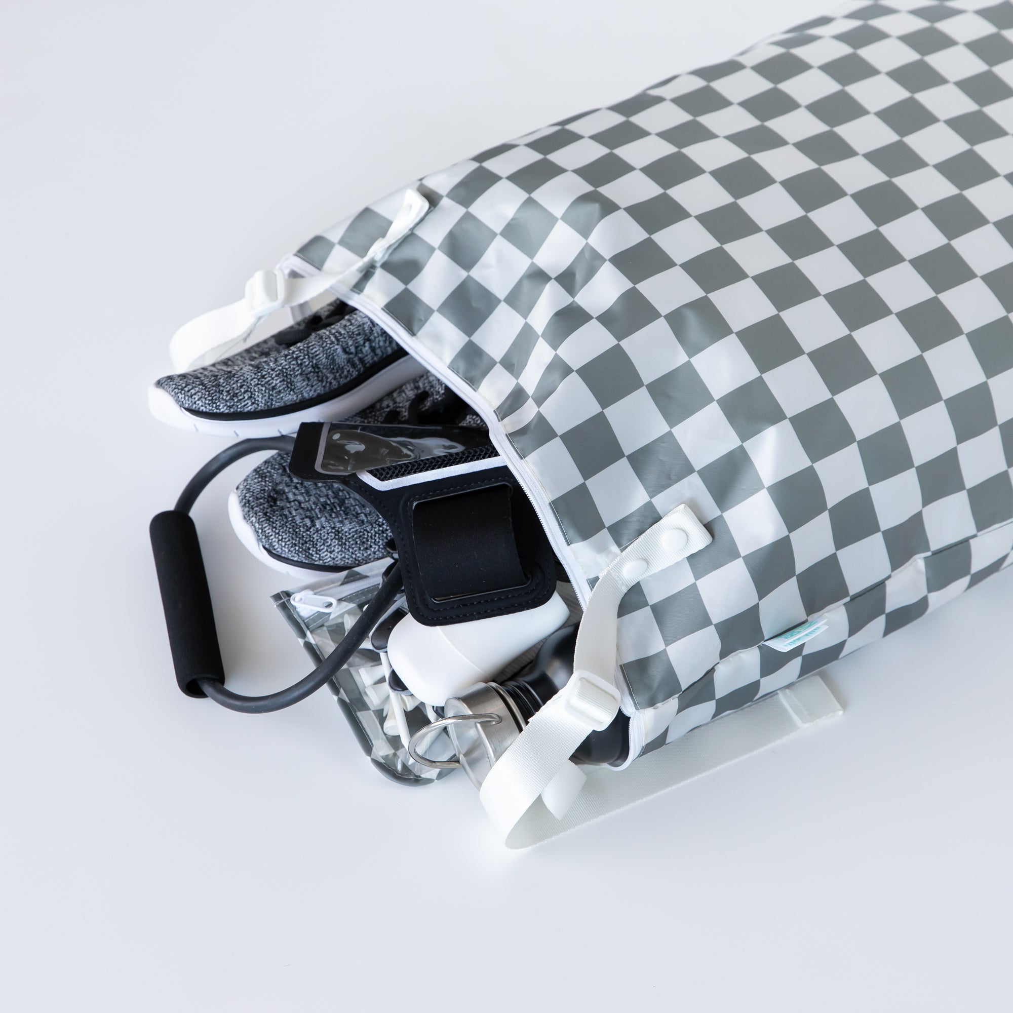 Extra large wet bag - Charcoal Check
